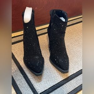 Shiny Rhinestone Black boots